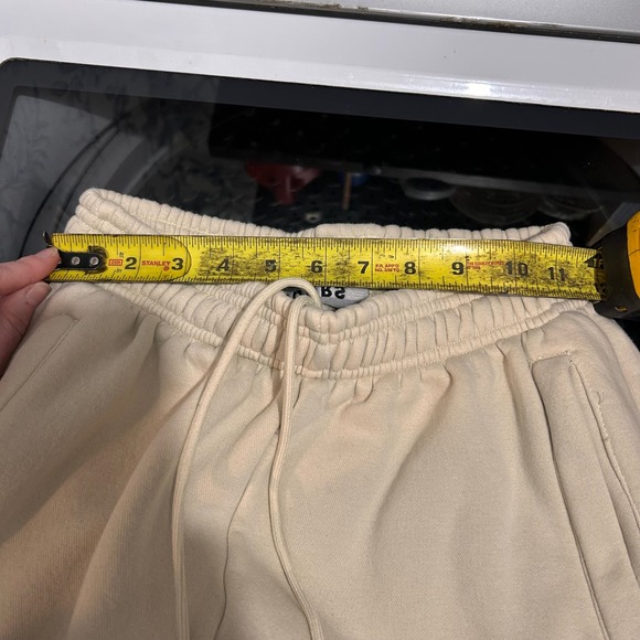 Hours Heavyweight Sweatpants Cream Joggers Mens Small Minimalist Streetwear - Picture 9 of 10